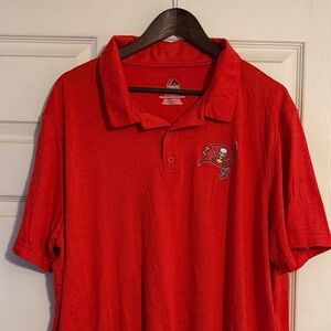 Majestic Red Polo Shirt with Emblem Tampa Bay Bucs NFL Apparel